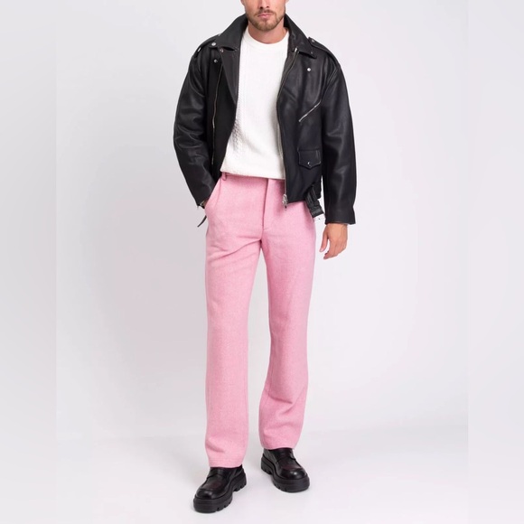 GCDS GIULY COUTURE Chino Trousers Size XL Wool Blend Pink - Picture 9 of 12